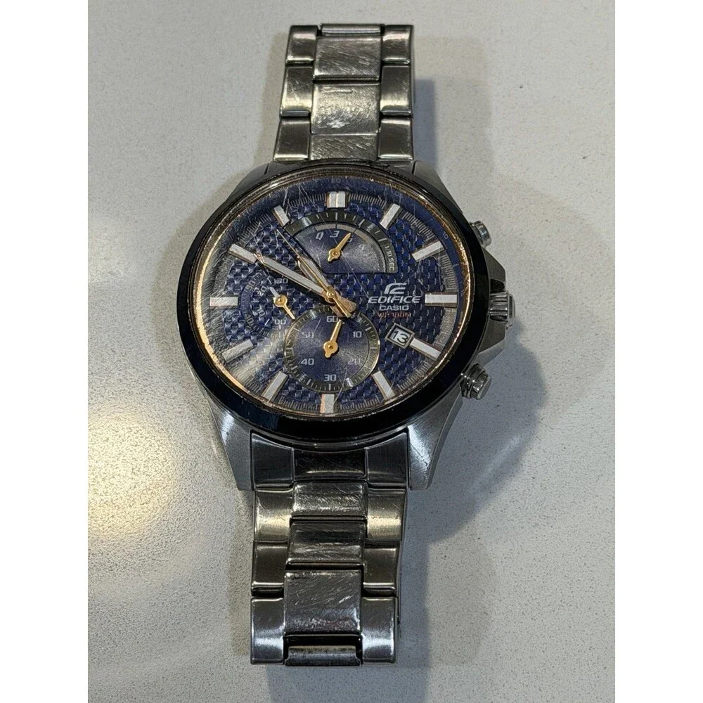 Casio Edifice EFR-530 Men’s Watch Blue Dial Chronograph 100M 48.6mm